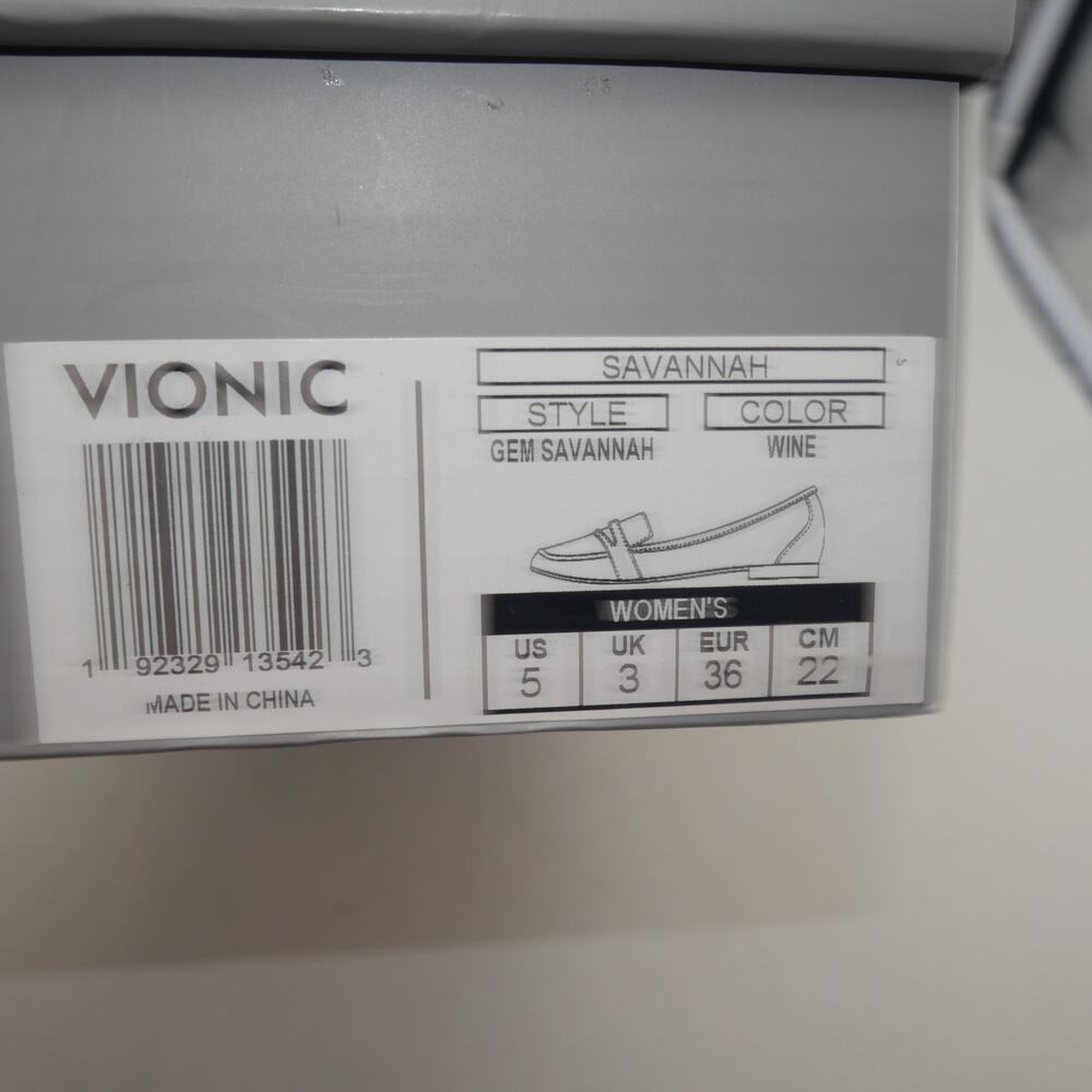 New Vionic Savannah Flats Loafers Shoes Women's 5 Wine Red - Picture 11 of 12